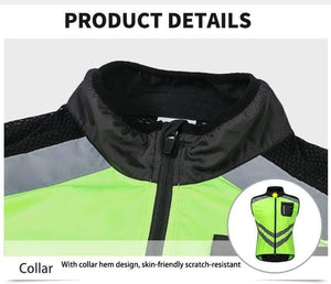 Planet Gates Reflective Windproof Cycling Vest Breathable Mtb Bicycle Mountain Bike Riding Jackets Sleeveless Safety Sports Waistcoat
