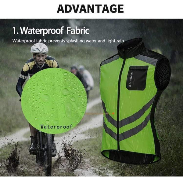 Planet Gates Reflective Windproof Cycling Vest Breathable Mtb Bicycle Mountain Bike Riding Jackets Sleeveless Safety Sports Waistcoat