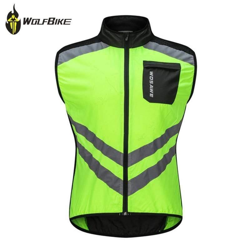 Planet Gates Reflective Windproof Cycling Vest Breathable Mtb Bicycle Mountain Bike Riding Jackets Sleeveless Safety Sports Waistcoat