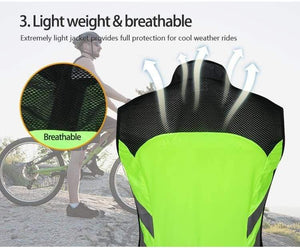 Planet Gates Reflective Windproof Cycling Vest Breathable Mtb Bicycle Mountain Bike Riding Jackets Sleeveless Safety Sports Waistcoat