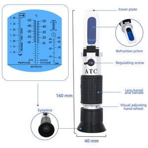 Planet Gates Refractometer All kinds Brix Alcohol Salinity Handheld Refractometer Wine Beer Sugar Fruit Vegetables Juice with ATC 40%off