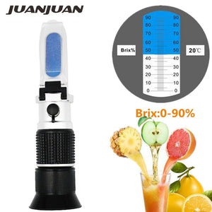 Planet Gates Refractometer All kinds Brix Alcohol Salinity Handheld Refractometer Wine Beer Sugar Fruit Vegetables Juice with ATC 40%off
