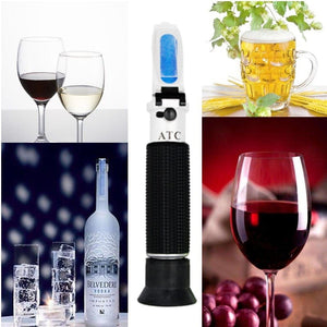 Planet Gates Refractometer All kinds Brix Alcohol Salinity Handheld Refractometer Wine Beer Sugar Fruit Vegetables Juice with ATC 40%off