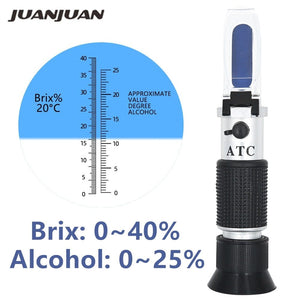 Planet Gates Refractometer All kinds Brix Alcohol Salinity Handheld Refractometer Wine Beer Sugar Fruit Vegetables Juice with ATC 40%off