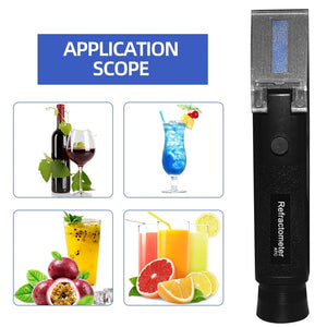 Planet Gates Refractometer All kinds Brix Alcohol Salinity Handheld Refractometer Wine Beer Sugar Fruit Vegetables Juice with ATC 40%off