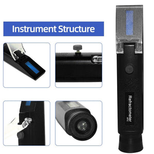 Planet Gates Refractometer All kinds Brix Alcohol Salinity Handheld Refractometer Wine Beer Sugar Fruit Vegetables Juice with ATC 40%off