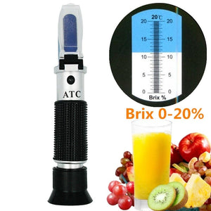 Planet Gates Refractometer All kinds Brix Alcohol Salinity Handheld Refractometer Wine Beer Sugar Fruit Vegetables Juice with ATC 40%off