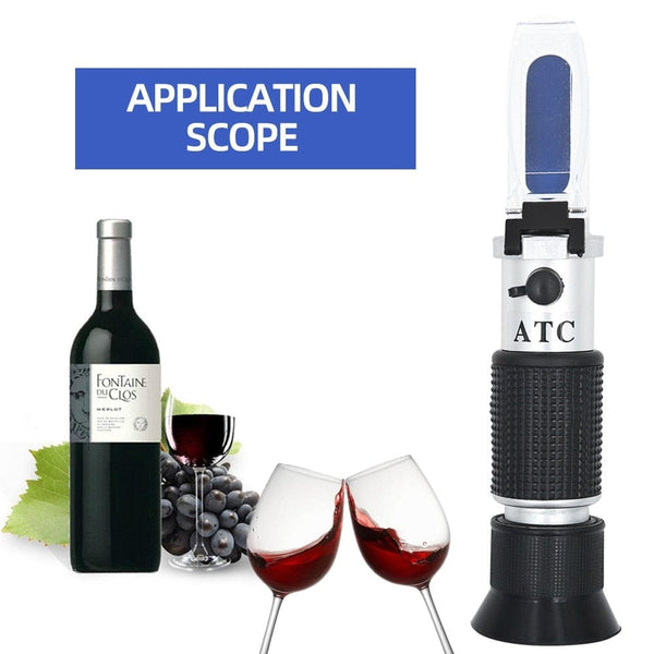 Planet Gates Refractometer All kinds Brix Alcohol Salinity Handheld Refractometer Wine Beer Sugar Fruit Vegetables Juice with ATC 40%off