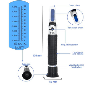 Planet Gates Refractometer All kinds Brix Alcohol Salinity Handheld Refractometer Wine Beer Sugar Fruit Vegetables Juice with ATC 40%off