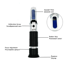 Planet Gates Refractometer All kinds Brix Alcohol Salinity Handheld Refractometer Wine Beer Sugar Fruit Vegetables Juice with ATC 40%off