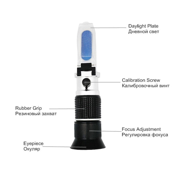 Planet Gates Refractometer All kinds Brix Alcohol Salinity Handheld Refractometer Wine Beer Sugar Fruit Vegetables Juice with ATC 40%off