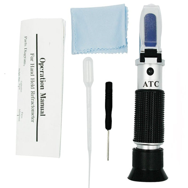 Planet Gates Refractometer All kinds Brix Alcohol Salinity Handheld Refractometer Wine Beer Sugar Fruit Vegetables Juice with ATC 40%off