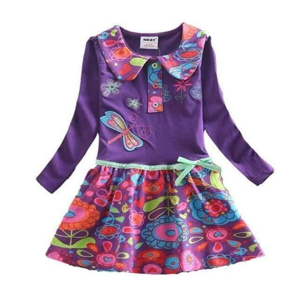 Planet Gates REL360PURPLE / 2T Kids Girls Dress Baby Children Toddler Princess Dress Vestidos Children's Clothing Girls Winter Dresses 2-8Y LH5805 MIX