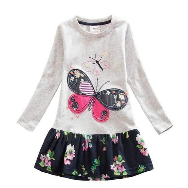 Planet Gates RELH5460GRAY / 2T Kids Girls Dress Baby Children Toddler Princess Dress Vestidos Children's Clothing Girls Winter Dresses 2-8Y LH5805 MIX