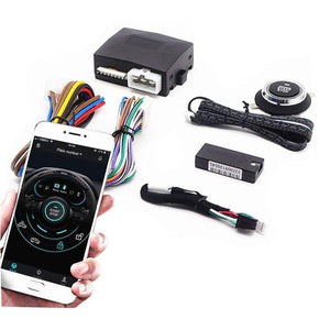 Planet Gates Remote Control Car Engine Start Stop Button Remotly Ignition System Autostart Central Locking Kit Ranged phone Keyless Entry