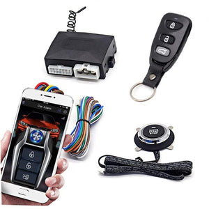 Planet Gates Remote Control Car Engine Start Stop Button Remotly Ignition System Autostart Central Locking Kit Ranged phone Keyless Entry