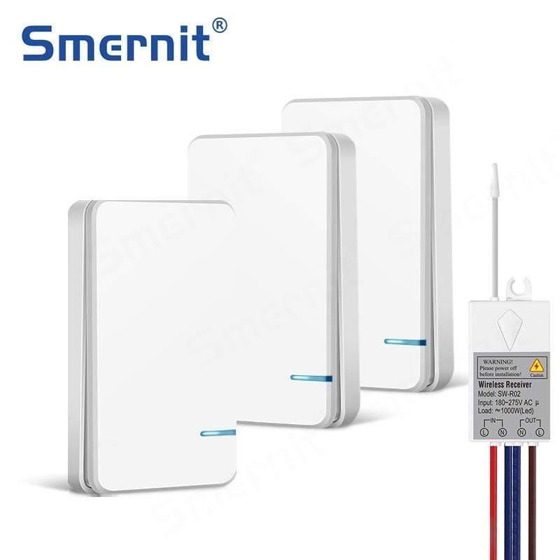 Planet Gates Remote Wireless Switch Waterproof RF Remote Control Light Switches No Wiring Needed Wall Push Button Lamps Fans ON/OFF Switch