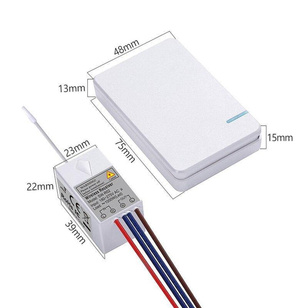 Planet Gates Remote Wireless Switch Waterproof RF Remote Control Light Switches No Wiring Needed Wall Push Button Lamps Fans ON/OFF Switch