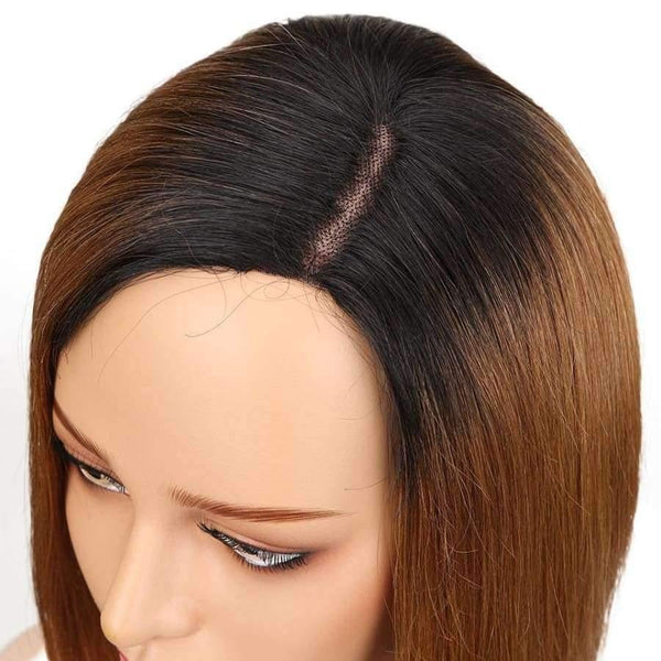 Planet Gates Remy Straight Human Hair Wigs Non Lace Bob Wig Side Part Wigs Brazilian Hair TT1B/30 Hair Extension