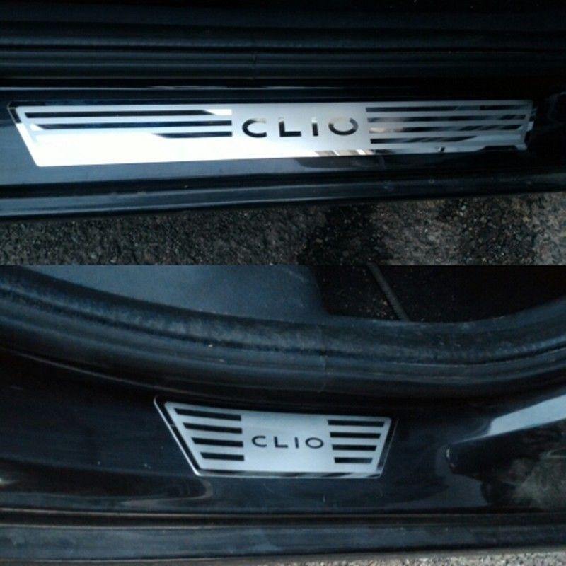 Planet Gates Renault CLIO IV clio 4 Door Sill Scuff Plate Guards Stainless Door Sills Pedal Car Styling Sticker 2014-2020