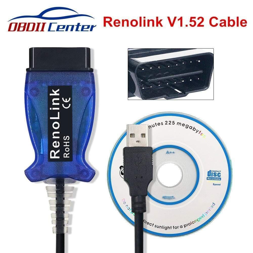 Planet Gates Renollink USB Diagnostic Cable For Renault ECU Programmer Key Programming Airbag Reset Reno Link V1.52 OBDII Programmer