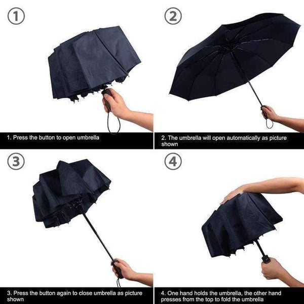 Planet Gates Resistant Folding Automatic Umbrella Rain Women Auto Luxury Big Windproof Umbrellas Rain For Men Black Coating 10K Parasol