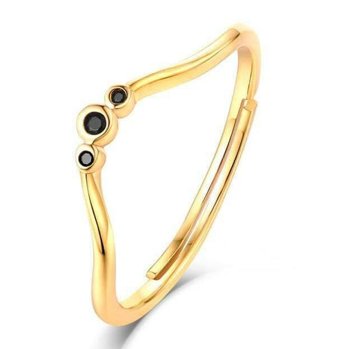 Planet Gates Resizable / Black 925 Sterling Silver Rings For Women Zircon Diamond Gemstone Stackable  Resizeable Wedding Ring Fine Jewelry Gift