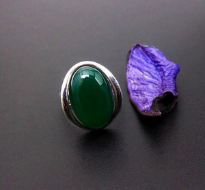 Planet Gates Resizable / Green 925 Silver Rings for Women Yellow Topaz Agate Stone Ring Pure 925 Sterling Silver Rings for Women Jewelry Size Adjuste