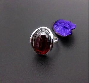 Planet Gates Resizable / Red 925 Silver Rings for Women Yellow Topaz Agate Stone Ring Pure 925 Sterling Silver Rings for Women Jewelry Size Adjuste