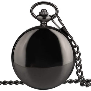 Planet Gates Retro Black Smooth Quartz Unique Engraved Custom LOVE Pocket Watch With 30cm Chain Gifts Box