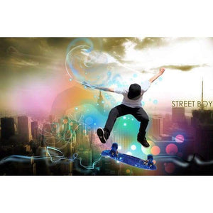 Planet Gates Retro Child Skateboard Penny Skate Board Starry Sky Pattern Mini Board for Outdoor Sport Street Boys