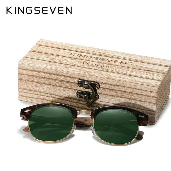 Planet Gates Retro Fashion Style Handmade Black Walnut Wooden Sunglasses Men Women 100%Polarized UV400  Lens Semi-Rimless Eyewear