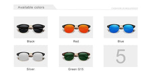 Planet Gates Retro Fashion Style Handmade Black Walnut Wooden Sunglasses Men Women 100%Polarized UV400  Lens Semi-Rimless Eyewear