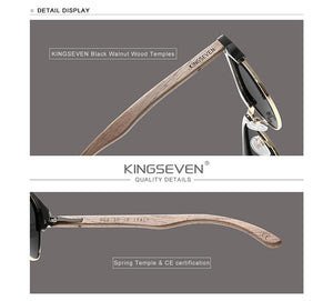 Planet Gates Retro Fashion Style Handmade Black Walnut Wooden Sunglasses Men Women 100%Polarized UV400  Lens Semi-Rimless Eyewear