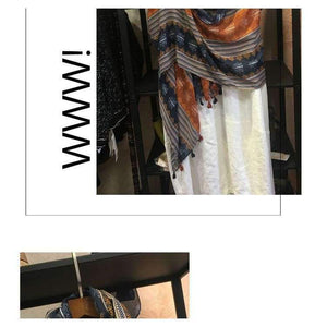 Planet Gates Retro Geometric Printing Warm Scarf Shawls for Women Fashion Tassels Brown Long Wraps Ladies Spring Autumn Pashmina