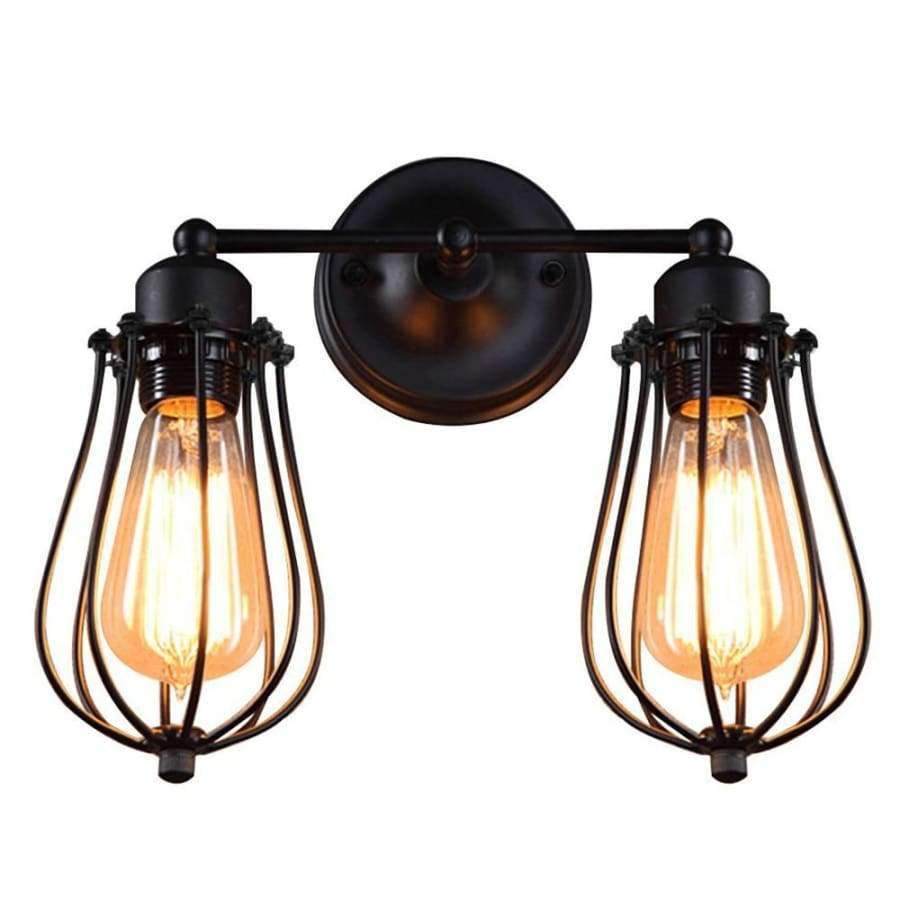 Planet Gates Retro Industrial Edison Simplicity Antique Wall Lamp with Metal Grapefruit shade - Black