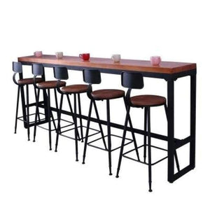 Planet Gates Retro leisure cafes against the wall bar table Home high bar table long solid wood metal bar table