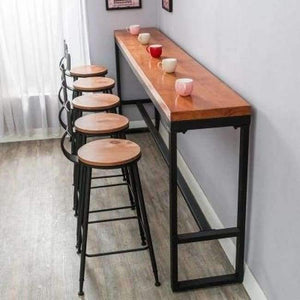 Planet Gates Retro leisure cafes against the wall bar table Home high bar table long solid wood metal bar table