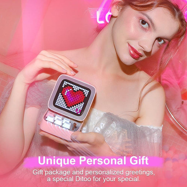 Planet Gates Retro Pixel Art Bluetooth Portable Speaker Alarm Clock DIY LED Screen By APP Electronic Gadget Gift Home Decoration