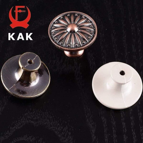 Retro Red Bronze Kitchen Cabinet Knobs Cupboard Door Zinc Alloy Handles Vintage Wardrobe Furniture Handle Drawer Pulls