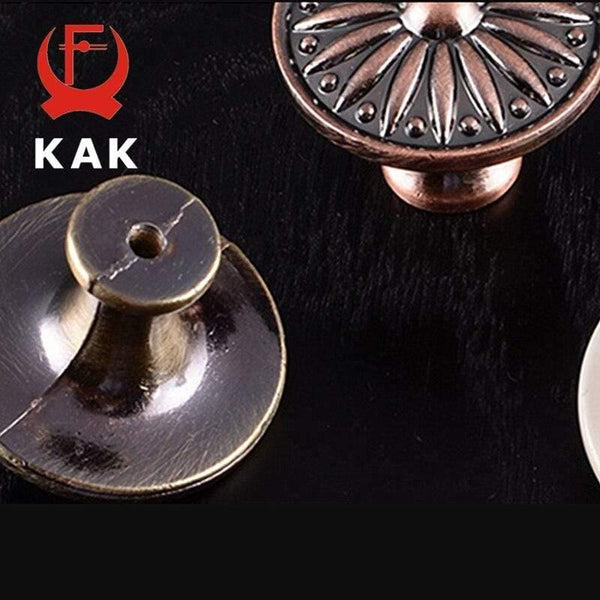 Retro Red Bronze Kitchen Cabinet Knobs Cupboard Door Zinc Alloy Handles Vintage Wardrobe Furniture Handle Drawer Pulls