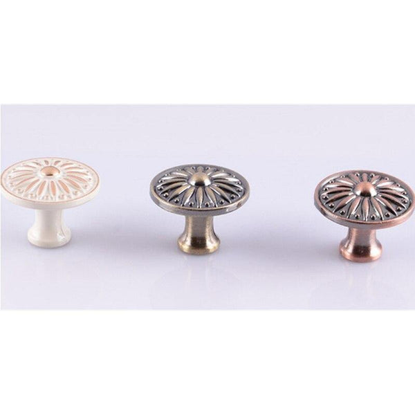 Retro Red Bronze Kitchen Cabinet Knobs Cupboard Door Zinc Alloy Handles Vintage Wardrobe Furniture Handle Drawer Pulls