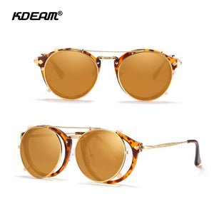 Planet Gates Retro Steampunk Round Clip On Sunglasses Men Women Double Layer Removable Lens Baroque Carved Legs Glasses UV400  With Box