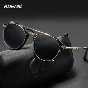 Planet Gates Retro Steampunk Round Clip On Sunglasses Men Women Double Layer Removable Lens Baroque Carved Legs Glasses UV400  With Box