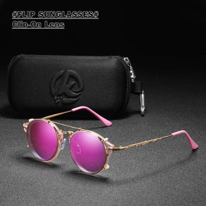 Planet Gates Retro Steampunk Round Clip On Sunglasses Men Women Double Layer Removable Lens Baroque Carved Legs Glasses UV400  With Box