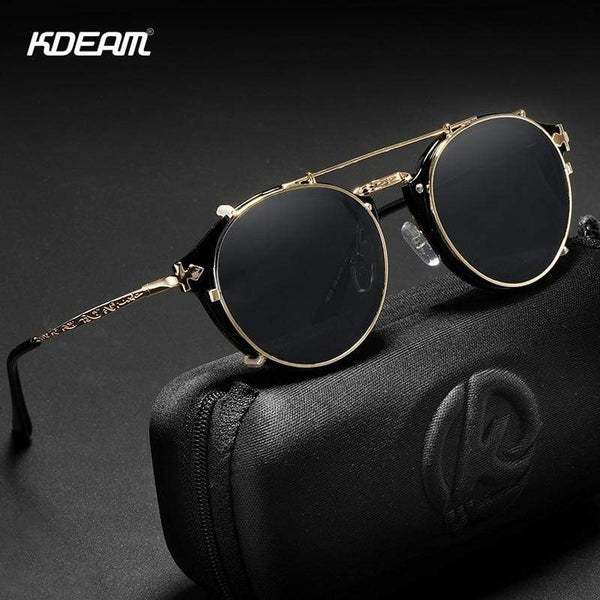 Planet Gates Retro Steampunk Round Clip On Sunglasses Men Women Double Layer Removable Lens Baroque Carved Legs Glasses UV400  With Box
