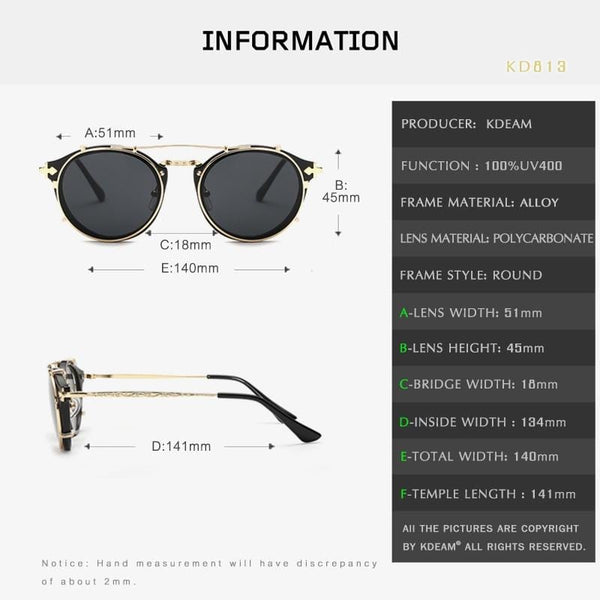 Planet Gates Retro Steampunk Round Clip On Sunglasses Men Women Double Layer Removable Lens Baroque Carved Legs Glasses UV400  With Box
