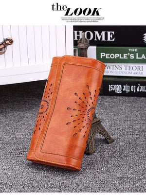 Planet Gates Retro Wallet Female Purse PU Leather handbag practical Women wallets and purses Vintage Long Wallets