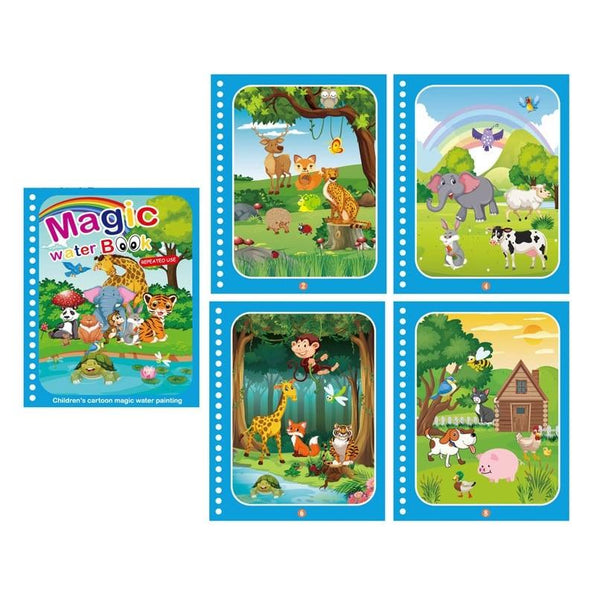 Planet Gates Reusable Magic Water Drawing Book for Kids Coloring Picture Book Magic Water Pen Painting Drawing Board Educational Toys