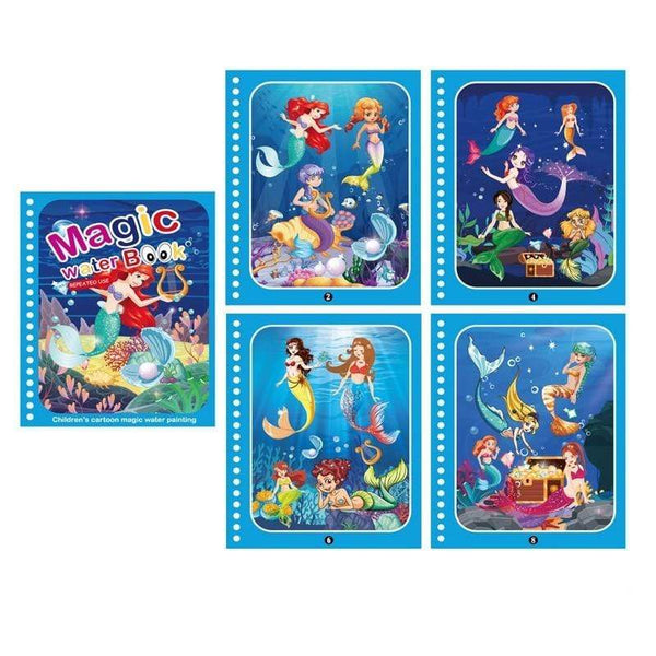 Planet Gates Reusable Magic Water Drawing Book for Kids Coloring Picture Book Magic Water Pen Painting Drawing Board Educational Toys